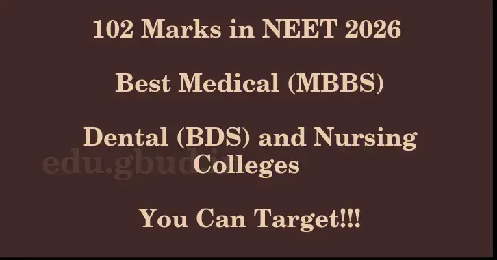 This image shows the estimated Rank for the neet ug mark 102 graphically