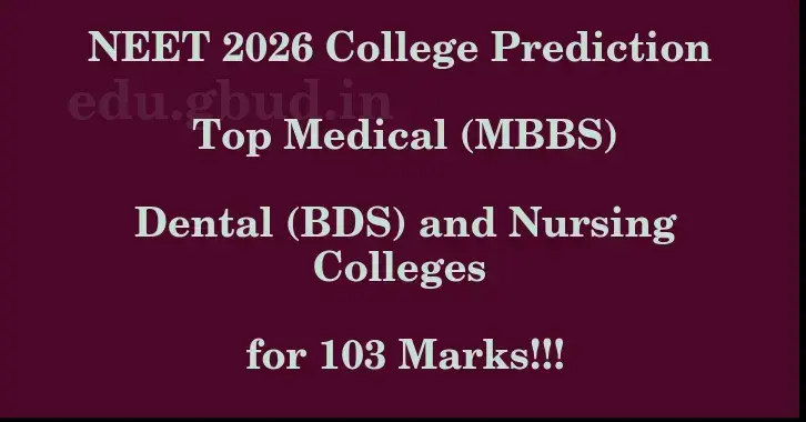 This image shows the estimated Rank for the neet ug mark 103 graphically