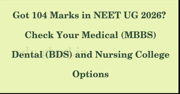 This image shows the estimated Rank for the neet ug mark 104 graphically