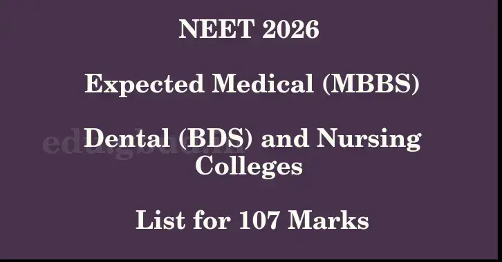This image shows the estimated Rank for the neet ug mark 107 graphically