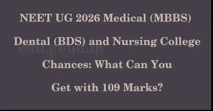 This image shows the estimated Rank for the neet ug mark 109 graphically