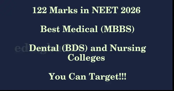 This image shows the estimated Rank for the neet ug mark 122 graphically