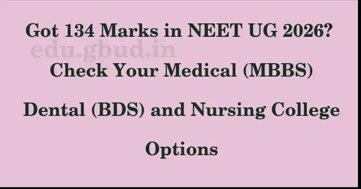 This image shows the estimated Rank for the neet ug mark 134 graphically