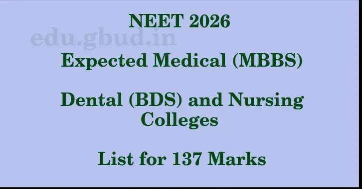 This image shows the estimated Rank for the neet ug mark 137 graphically
