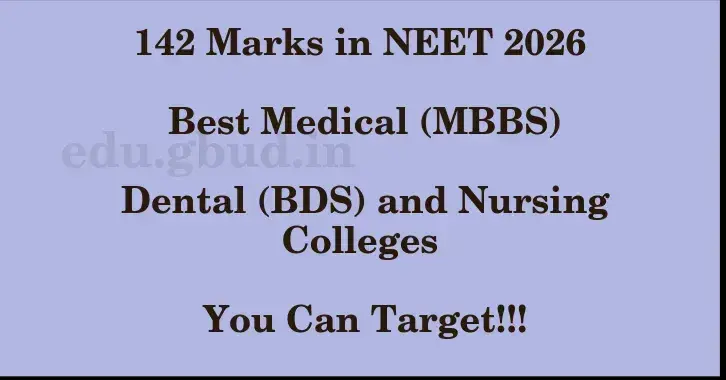 This image shows the estimated Rank for the neet ug mark 142 graphically