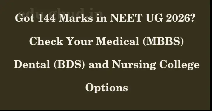 This image shows the estimated Rank for the neet ug mark 144 graphically