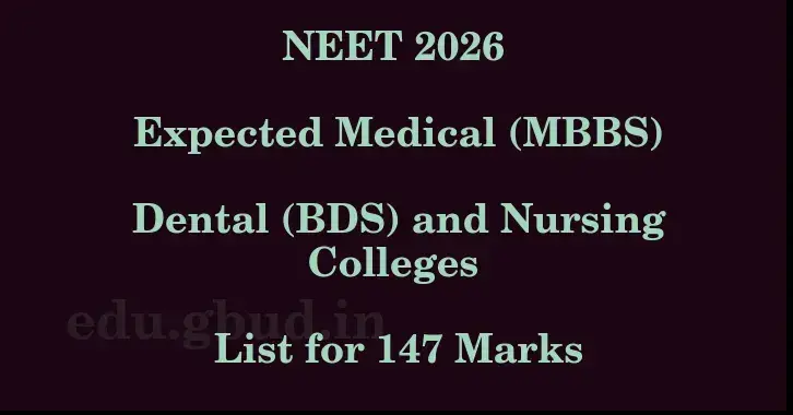 This image shows the estimated Rank for the neet ug mark 147 graphically