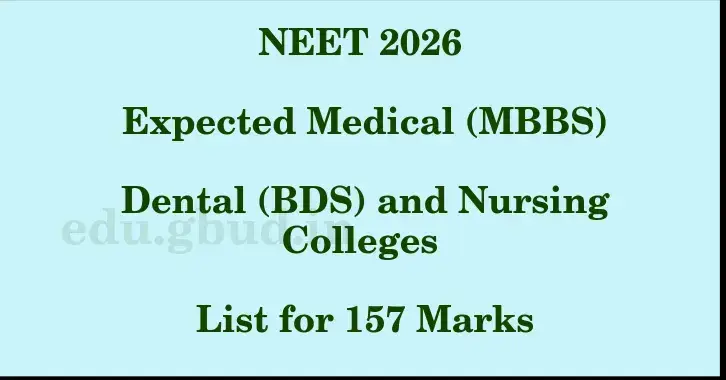 This image shows the estimated Rank for the neet ug mark 157 graphically