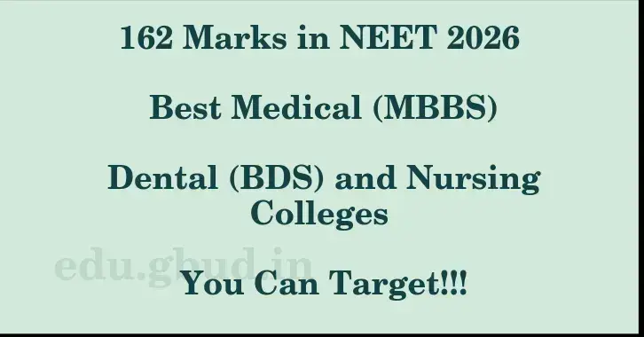 This image shows the estimated Rank for the neet ug mark 162 graphically