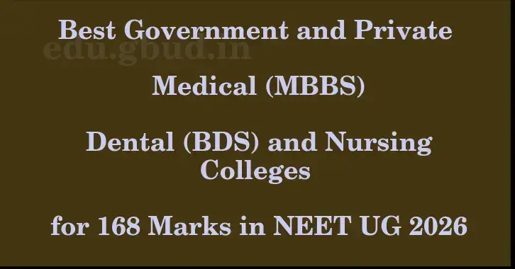 This image shows the estimated Rank for the neet ug mark 168 graphically