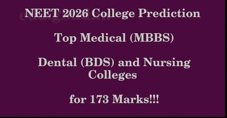 This image shows the estimated Rank for the neet ug mark 173 graphically