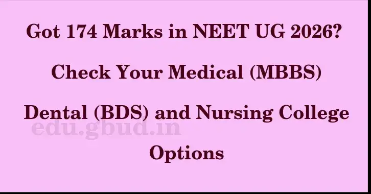 This image shows the estimated Rank for the neet ug mark 174 graphically