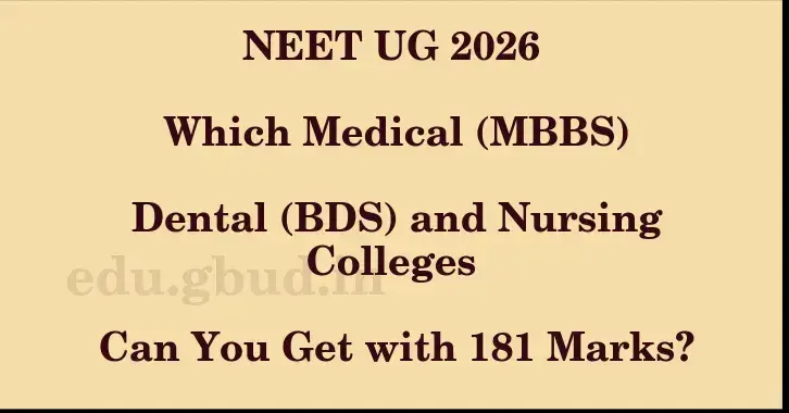 This image shows the estimated Rank for the neet ug mark 181 graphically