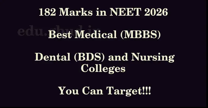 This image shows the estimated Rank for the neet ug mark 182 graphically