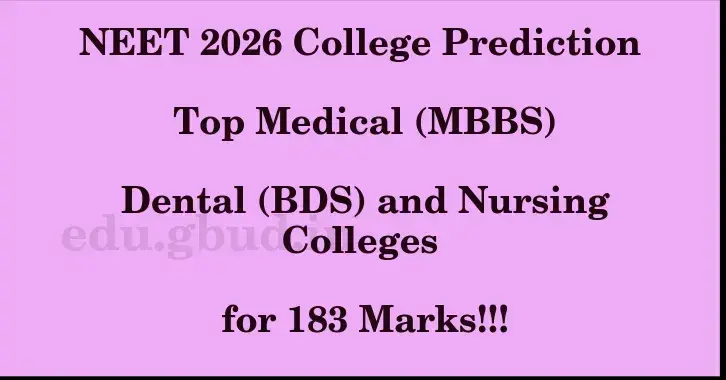 This image shows the estimated Rank for the neet ug mark 183 graphically