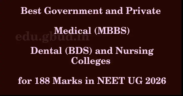 This image shows the estimated Rank for the neet ug mark 188 graphically
