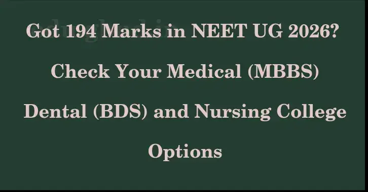 This image shows the estimated Rank for the neet ug mark 194 graphically