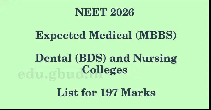This image shows the estimated Rank for the neet ug mark 197 graphically