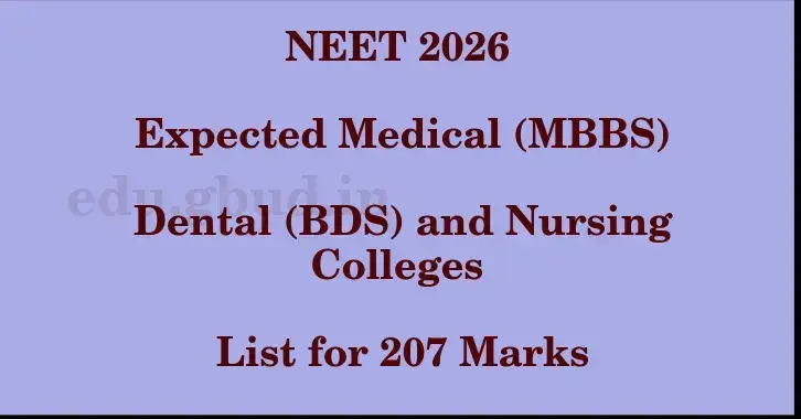 This image shows the estimated Rank for the neet ug mark 207 graphically