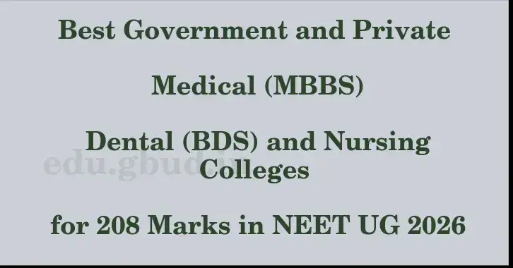 This image shows the estimated Rank for the neet ug mark 208 graphically