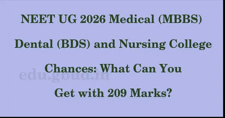 This image shows the estimated Rank for the neet ug mark 209 graphically