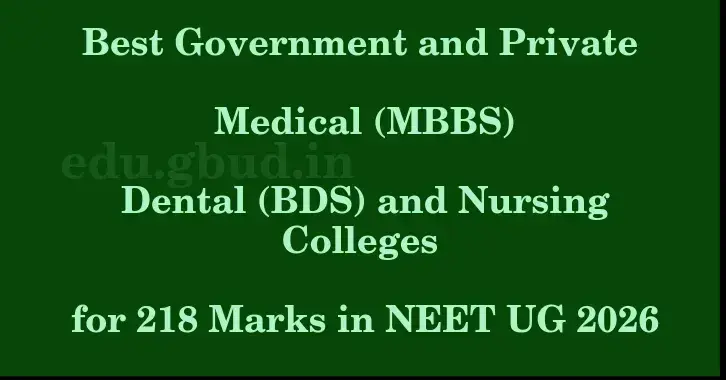 This image shows the estimated Rank for the neet ug mark 218 graphically