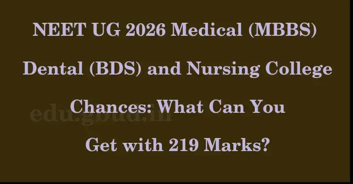 This image shows the estimated Rank for the neet ug mark 219 graphically