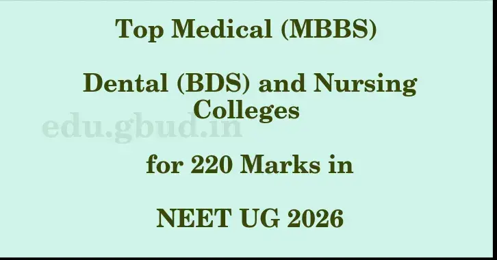 This image shows the estimated Rank for the neet ug mark 220 graphically