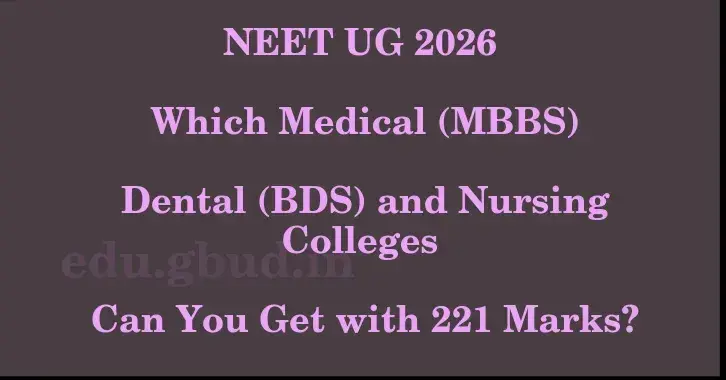 This image shows the estimated Rank for the neet ug mark 221 graphically