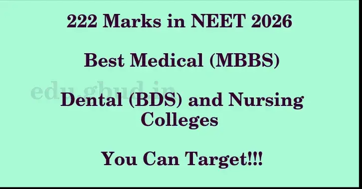 This image shows the estimated Rank for the neet ug mark 222 graphically