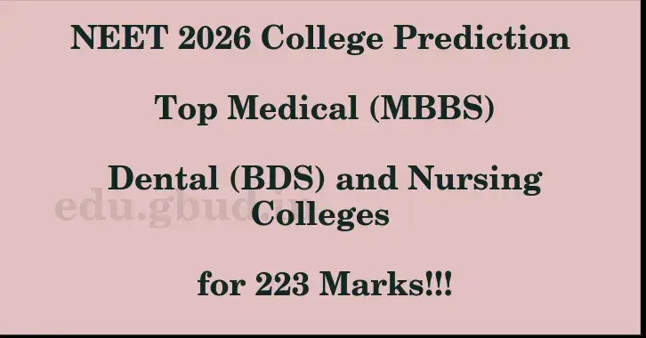 This image shows the estimated Rank for the neet ug mark 223 graphically