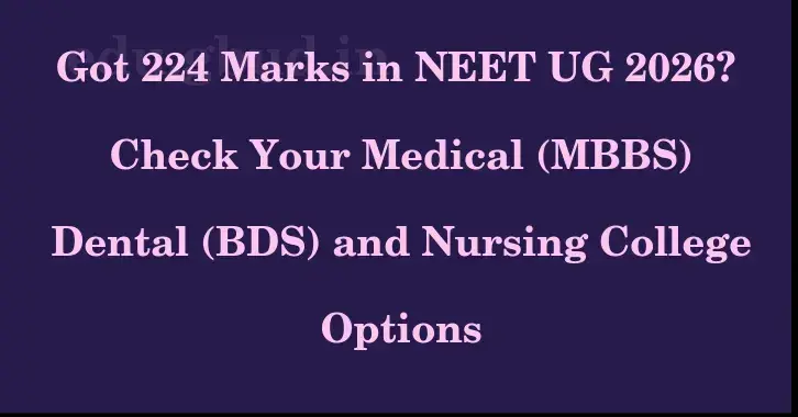 This image shows the estimated Rank for the neet ug mark 224 graphically