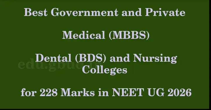 This image shows the estimated Rank for the neet ug mark 228 graphically