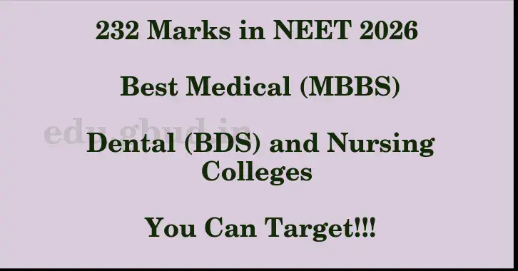 This image shows the estimated Rank for the neet ug mark 232 graphically