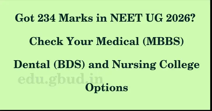 This image shows the estimated Rank for the neet ug mark 234 graphically