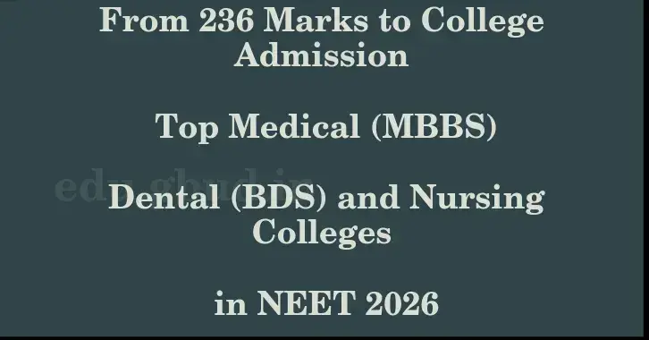 This image shows the estimated Rank for the neet ug mark 236 graphically