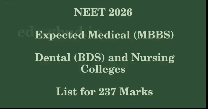 This image shows the estimated Rank for the neet ug mark 237 graphically