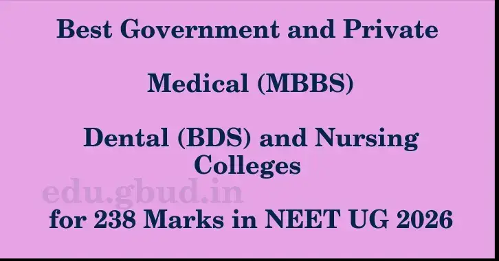 This image shows the estimated Rank for the neet ug mark 238 graphically