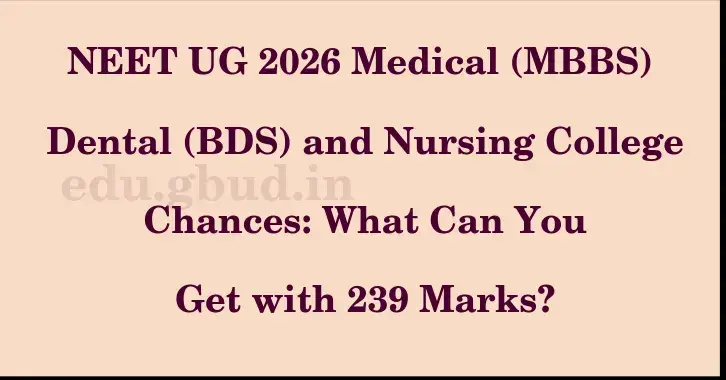 This image shows the estimated Rank for the neet ug mark 239 graphically