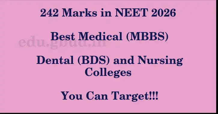 This image shows the estimated Rank for the neet ug mark 242 graphically