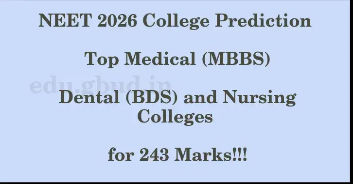 This image shows the estimated Rank for the neet ug mark 243 graphically