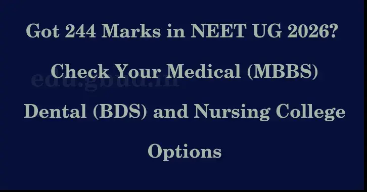 This image shows the estimated Rank for the neet ug mark 244 graphically