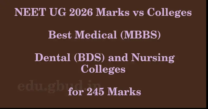 This image shows the estimated Rank for the neet ug mark 245 graphically