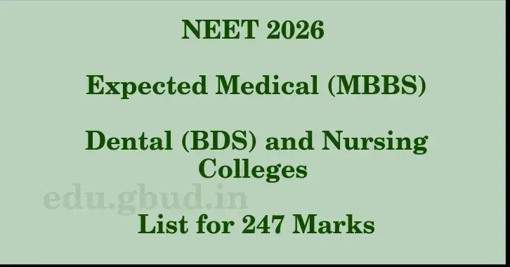 This image shows the estimated Rank for the neet ug mark 247 graphically