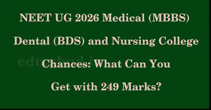 This image shows the estimated Rank for the neet ug mark 249 graphically