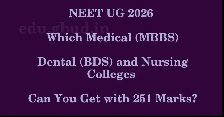 This image shows the estimated Rank for the neet ug mark 251 graphically