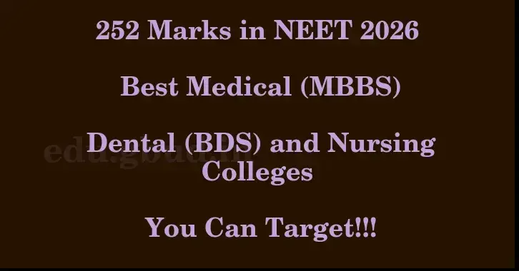 This image shows the estimated Rank for the neet ug mark 252 graphically