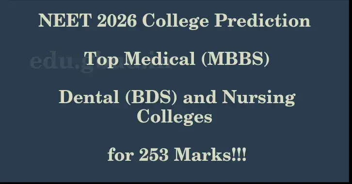 This image shows the estimated Rank for the neet ug mark 253 graphically