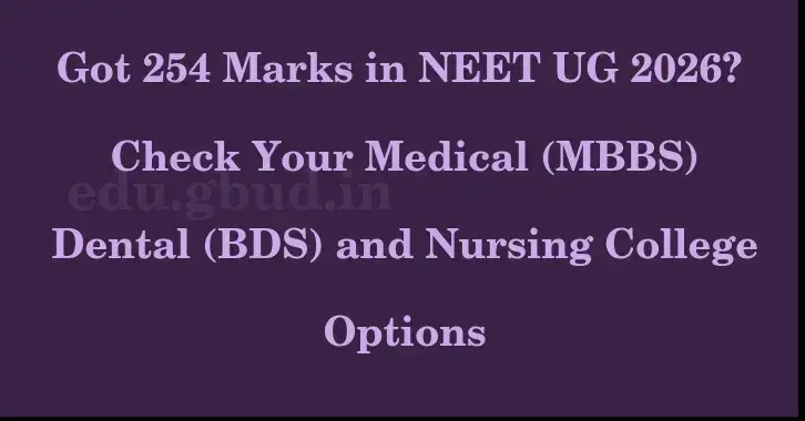 This image shows the estimated Rank for the neet ug mark 254 graphically