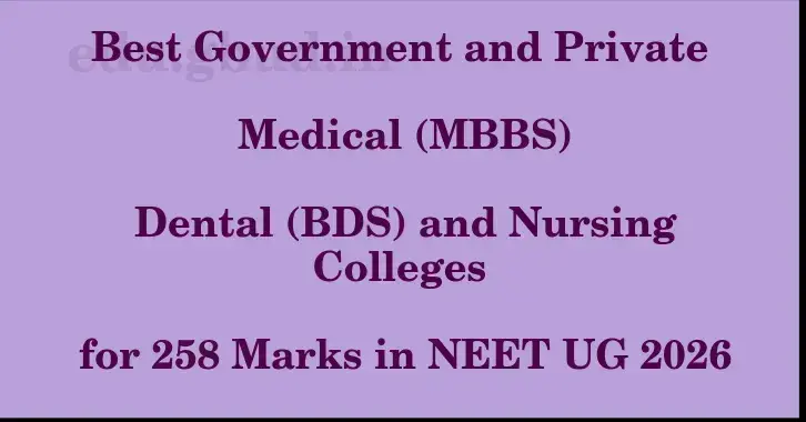 This image shows the estimated Rank for the neet ug mark 258 graphically